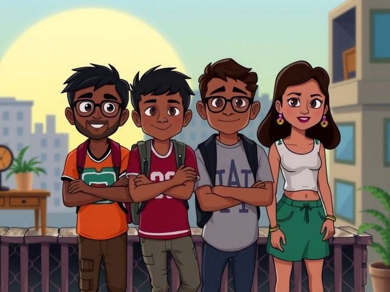 Slum Dunk Ace main characters: Raj, Priya, Amar, and Anjali